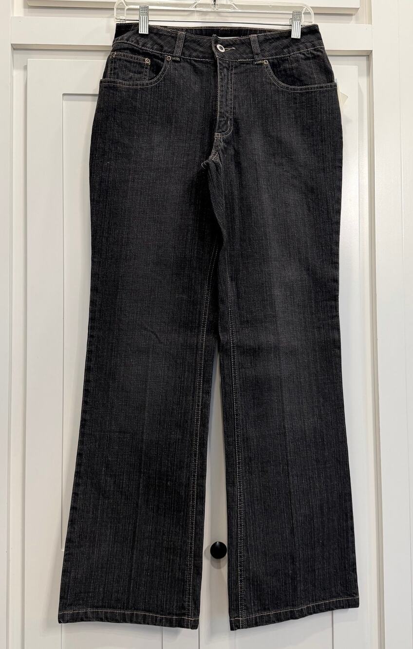 Coldwater Creek Black Sandblasted Bootcut Jeans Size 6 NWT
